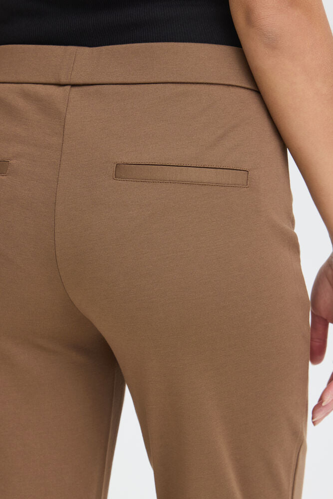 20613528 BOOT CUT PULL UP HEAVY JERSEY TROUSERS Brown