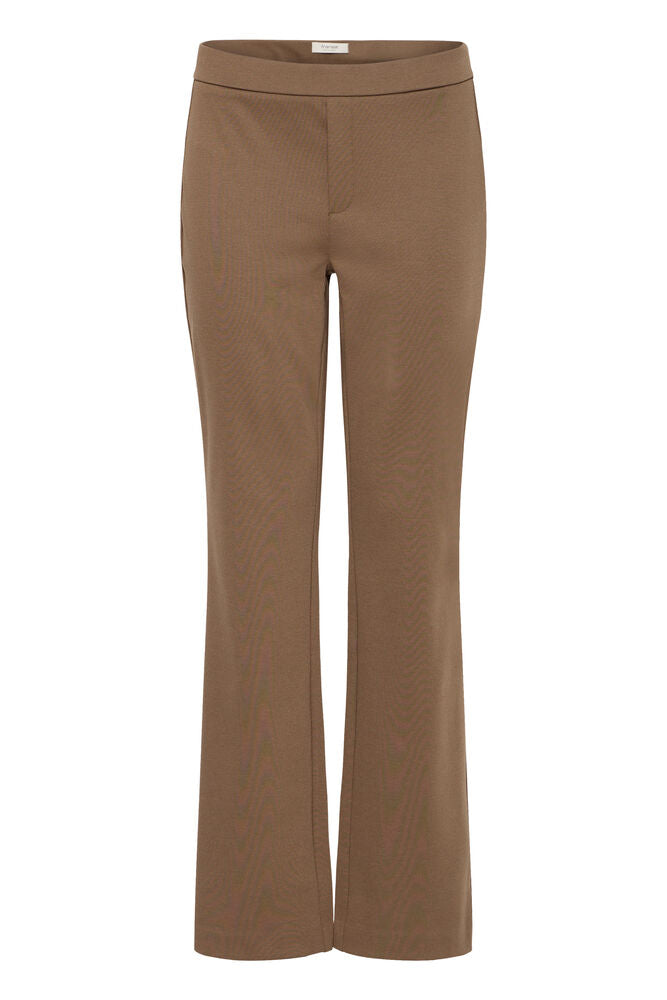 20613528 BOOT CUT PULL UP HEAVY JERSEY TROUSERS Brown
