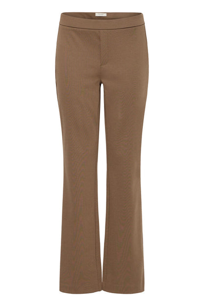 20613528 BOOT CUT PULL UP HEAVY JERSEY TROUSERS Brown