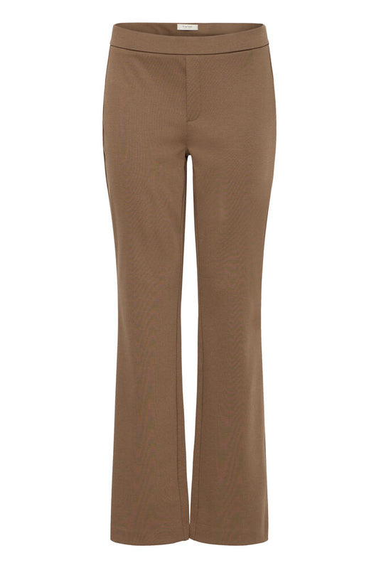20613528 BOOT CUT PULL UP HEAVY JERSEY TROUSERS Brown