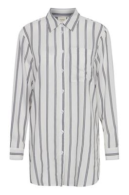 20614127 Long Oversize Pinstripe Blouse White/Grey