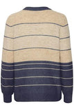 20614493 Stripe Super Soft O-Neck Jumper Beige/Blue