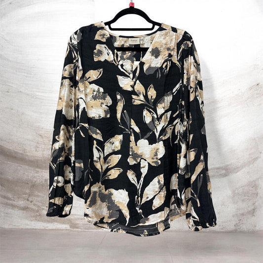 20614542 Vnck L/S Elastic Sleeve Buff Sh Black/Cream