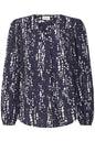 20614542 Vnck L/S Elastic Sleeve Buff Sh Navy/Cream