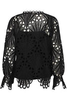 20614548 Lace 2 Pce L/S High Neck Top Black