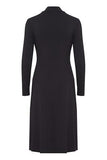 20614647 Mock Wrap L/S A-Line Dress Black