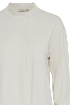 20614650 High Neck Mock Wrap Style Top Cream