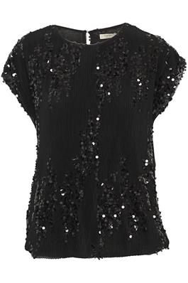 20615003 Sequence Design Cap Slve Pleat Black