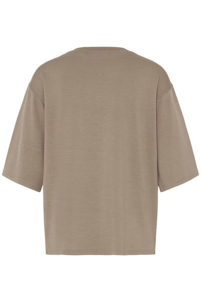 20615492 S/S Super Soft Oversize Top Taupe