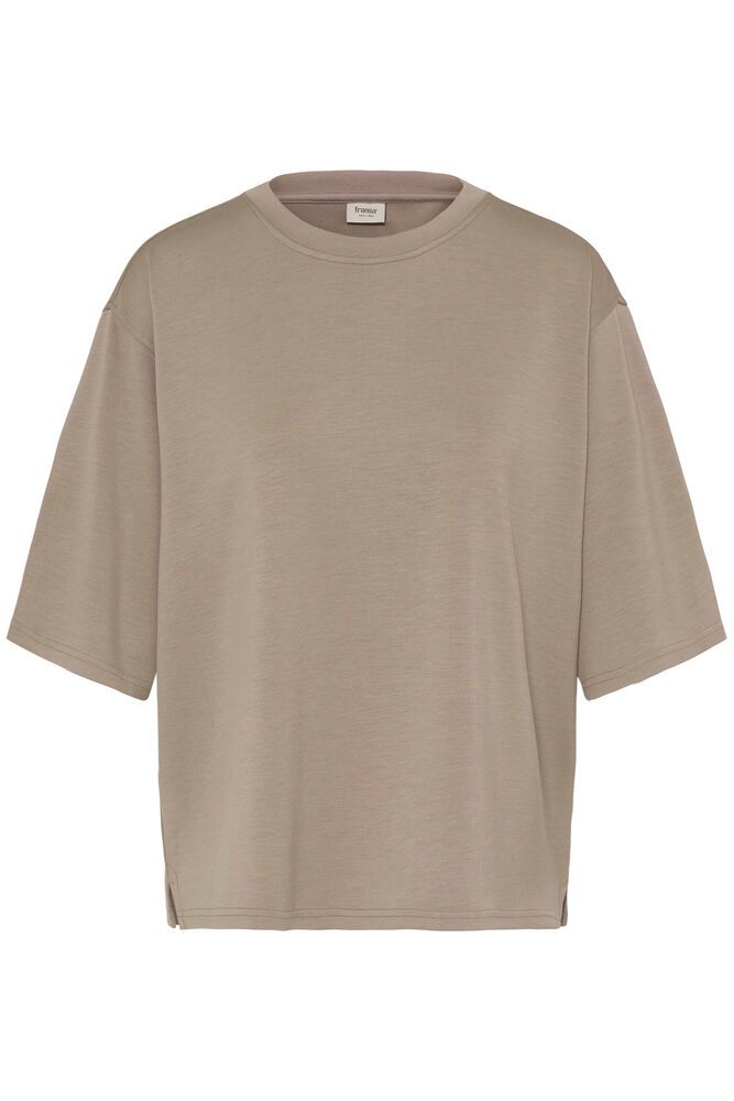 20615492 S/S Super Soft Oversize Top Taupe