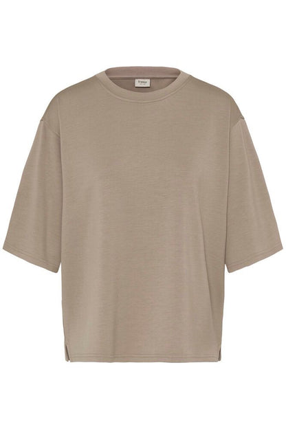 20615492 S/S Super Soft Oversize Top Taupe