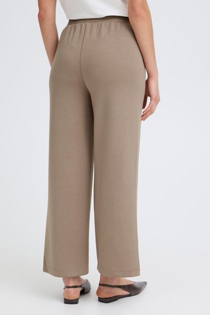 20615493 Super Soft Wide Leg 7/8 Trouser Taupe