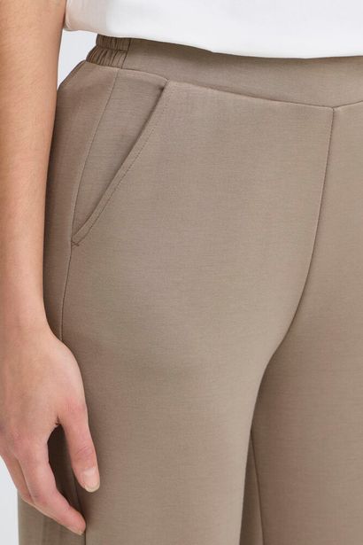 20615493 Super Soft Wide Leg 7/8 Trouser Taupe