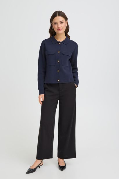20615499Ss26 Boxy Short Big Pocket Cardi Navy