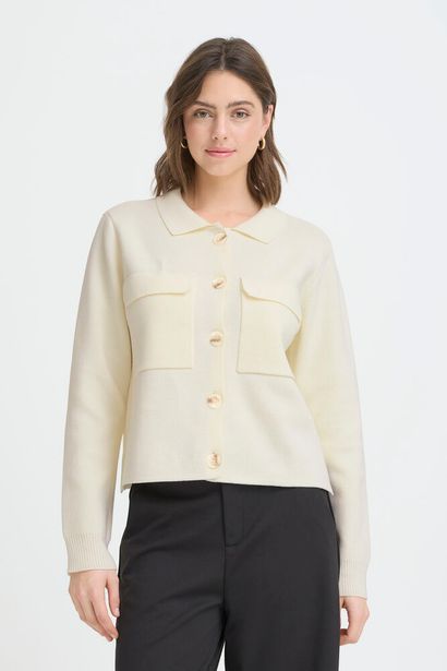 20615499Ss26 Boxy Short Big Pocket Cardi Cream