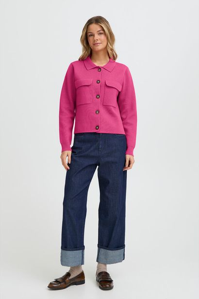 20615499Ss26 Boxy Short Big Pocket Cardi Magenta