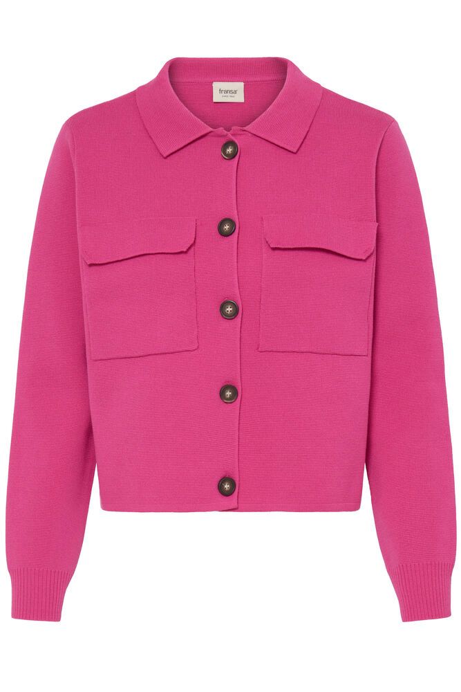20615499Ss26 Boxy Short Big Pocket Cardi Magenta