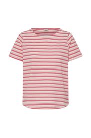 20615550 Dot Stripe S/S O-Neck Top Pink