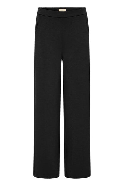 20615556 STRETCH WIDE LEG SCUBA PULL UP TROUSERS Black