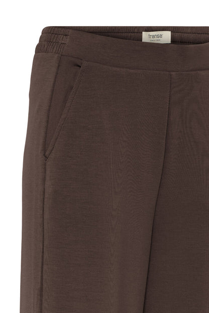 20615556 STRETCH WIDE LEG SCUBA PULL UP TROUSERS Brown