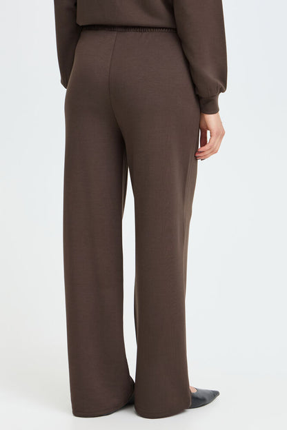 20615556 STRETCH WIDE LEG SCUBA PULL UP TROUSERS Brown
