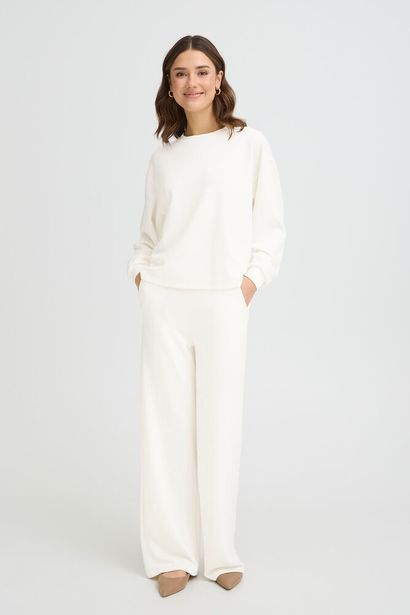 20615556 STRETCH WIDE LEG SCUBA PULL UP TROUSERS White