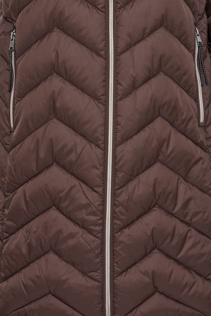 20615709 LIGHT PADDED LONGER LENGTH HOODED COAT Wine-Red