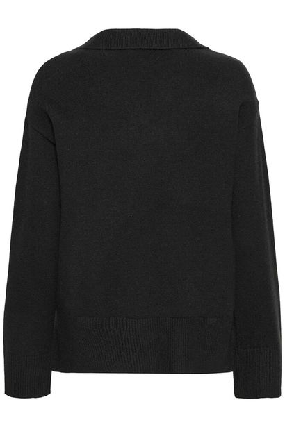 20615893 Collared V Neck Long Sl Jumper Black