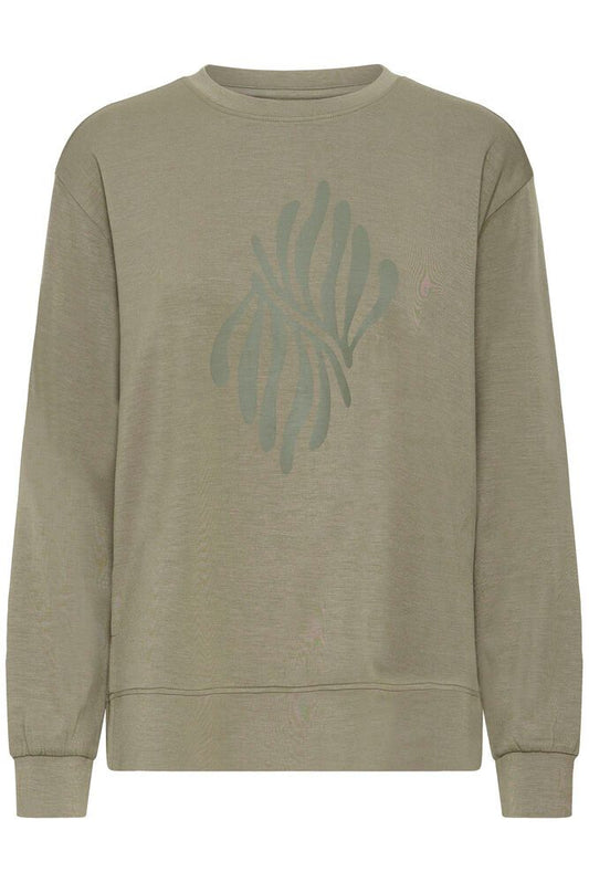 20615944 Long Sleeve Subtle Motif Jumper Khaki
