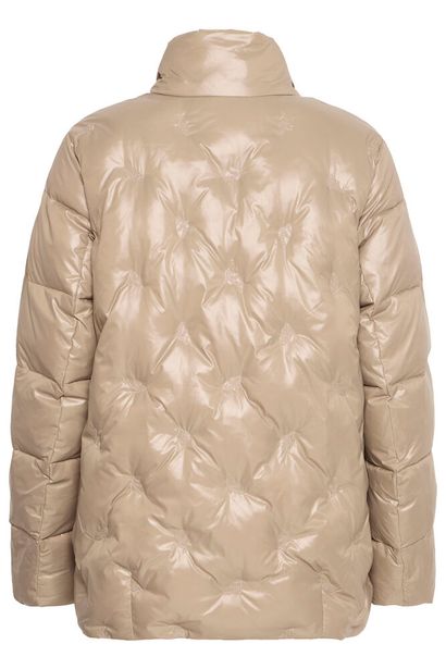 20616072 3/4 Floral Motif Puff Jacket Taupe