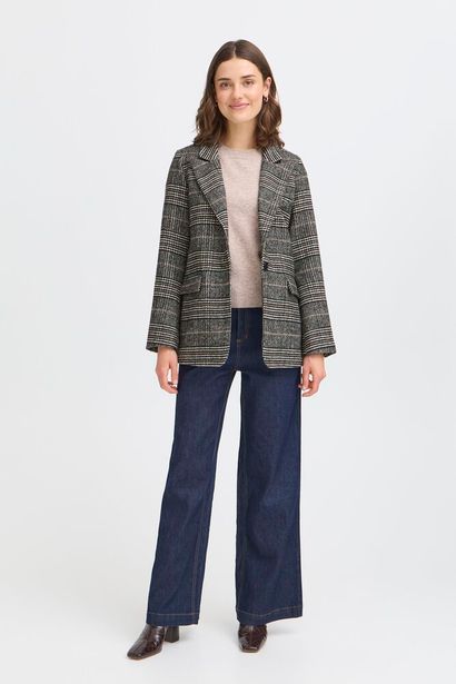 20616182 Houndstooth Blazer Black/Brown