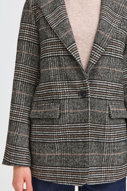 20616182 Houndstooth Blazer Black/Brown