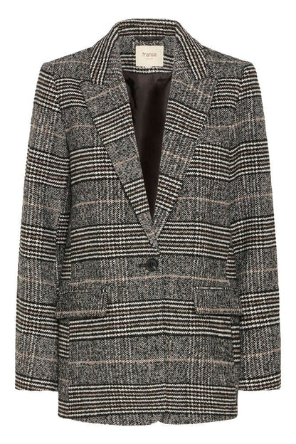 20616182 Houndstooth Blazer Black/Brown