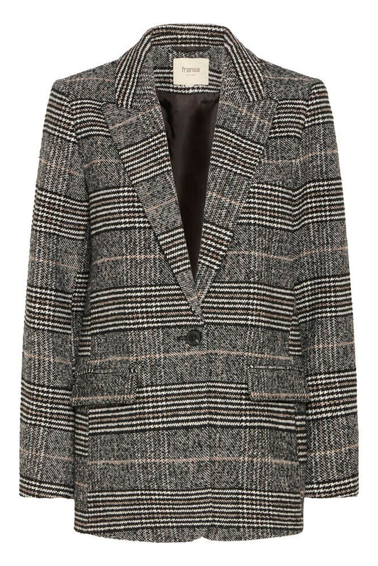 20616182 Houndstooth Blazer Black/Brown