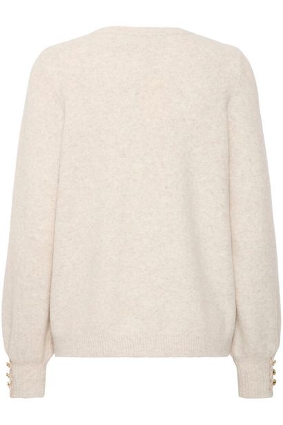 20617083 Lace Detail Button Cuff Jumper Beige