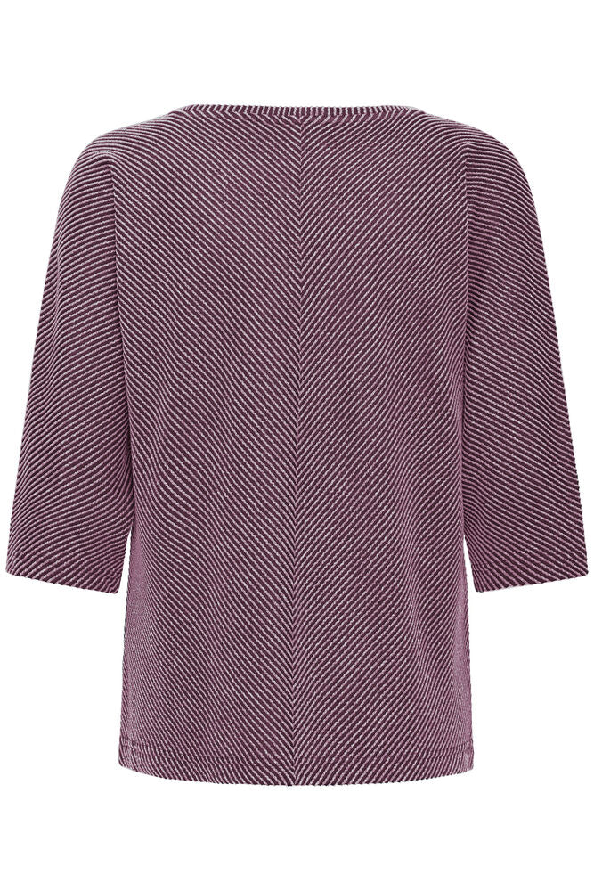 20617126 3/4 sleeve ribbed top WINE