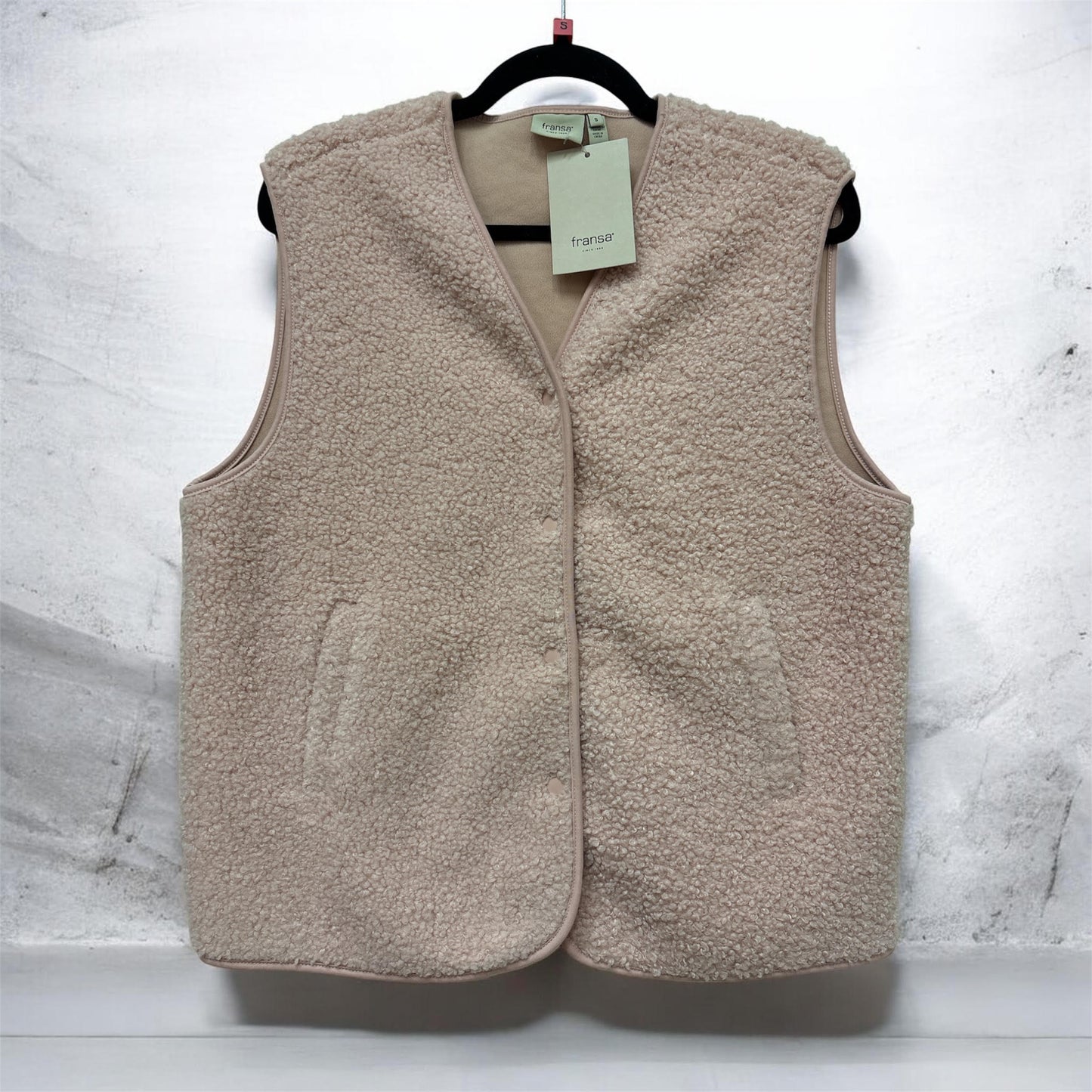 20617286 Teddy Fleece Gilet Rose Pink