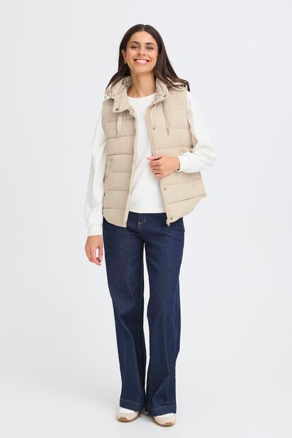 20617355 Padded Short Hooded Gilet Rose Pinke