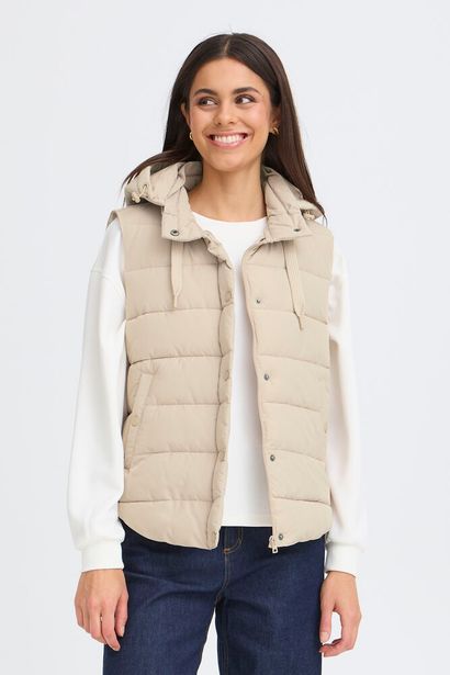 20617355 Padded Short Hooded Gilet Rose Pinke