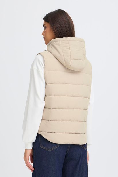 20617355 Padded Short Hooded Gilet Rose Pinke