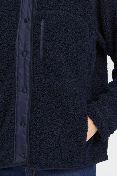 20617368 Teddy Fleece Push Stud Pock Det Navy
