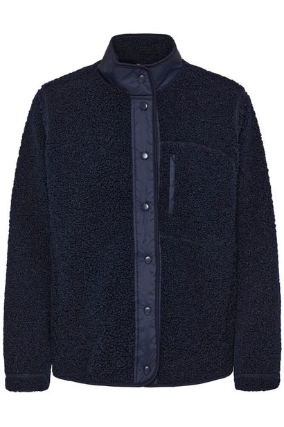 20617368 Teddy Fleece Push Stud Pock Det Navy