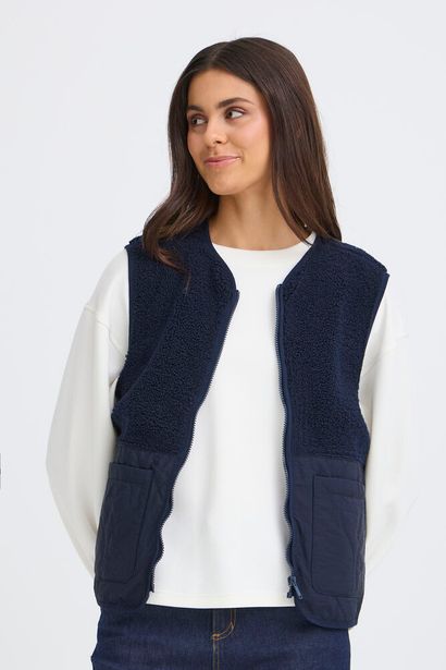 20617373 Teddy Fleece Casual Gilet Navy