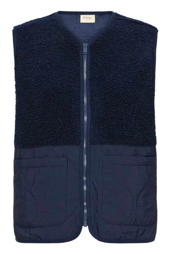 20617373 Teddy Fleece Casual Gilet Navy