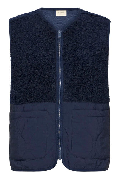 20617373 Teddy Fleece Casual Gilet Navy