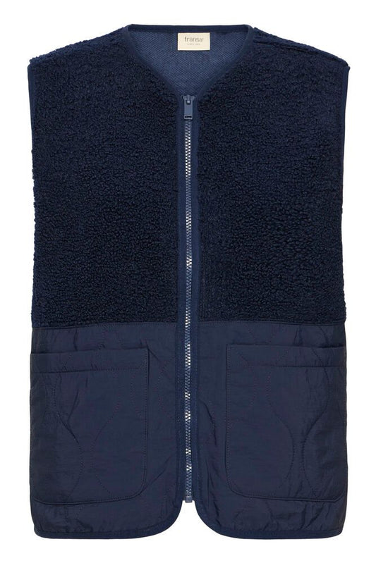 20617373 Teddy Fleece Casual Gilet Navy