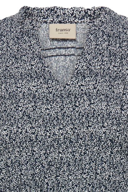 20617393 Midi Ditsy Print 3/4 Slve Dress Navy