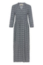 20617393 Midi Ditsy Print 3/4 Slve Dress Navy