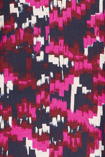20617394 Print L/S Blouse Style Top Fushia/Navy