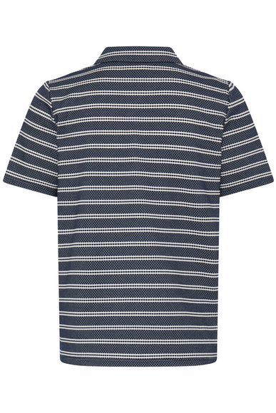 20617412 Stripe S/S Collar Top Navy